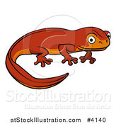 Vector Illustration of a Cute Orange Newt by AtStockIllustration