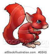 Vector Illustration of a Cute Red Squirrel with Blue Eyes by AtStockIllustration