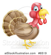 Vector Illustration of a Cute Turkey Bird Facing Right by AtStockIllustration