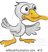 Vector Illustration of a Cute White Duck with an Orange Beak and Feet by AtStockIllustration