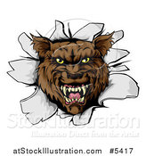 Vector Illustration of a Ferocious Wolf Breaking Through a Wall by AtStockIllustration