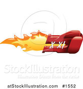 Vector Illustration of a Flaming Red Boxing Glove Punching by AtStockIllustration