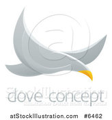 Vector Illustration of a Flying White Dove over Sample Text by AtStockIllustration