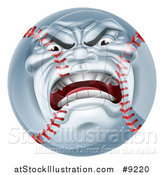 Vector Illustration of a Furious Baseball Character Mascot by AtStockIllustration