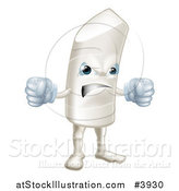 Vector Illustration of a Furious Chalk Mascot Holding Fists by AtStockIllustration