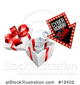 Vector Illustration of a Gift Box with a Cyber Monday Sale Sign by AtStockIllustration