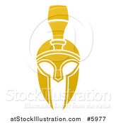 Vector Illustration of a Gold Spartan Trojan Helmet by AtStockIllustration