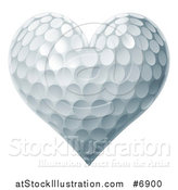 Vector Illustration of a Golf Ball Textured Heart by AtStockIllustration