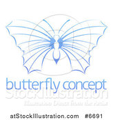 Vector Illustration of a Gradient Blue Butterfly with Sample Text by AtStockIllustration