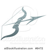 Vector Illustration of a Gradient Gray Archery Bow and Arrow by AtStockIllustration