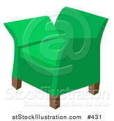 Vector Illustration of a Green Chair in a Living Room by AtStockIllustration