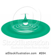 Vector Illustration of a Green Waterdrop and Ripples by AtStockIllustration