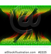 Vector Illustration of a Green Waving Equaliser on Black by AtStockIllustration