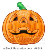 Vector Illustration of a Grinning Carved Halloween Jackolantern Pumpkin by AtStockIllustration