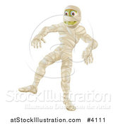 Vector Illustration of a Halloween Mummy Walking by AtStockIllustration