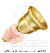 Vector Illustration of a Hand Ringing a Service Bell by AtStockIllustration