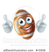 Vector Illustration of a Happy American Football Character Mascot Giving Two Thumbs up by AtStockIllustration