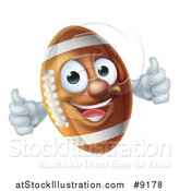 Vector Illustration of a Happy American Football Character Mascot Giving Two Thumbs up by AtStockIllustration