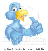 Vector Illustration of a Happy Blue Bird Character Giving a Thumb up by AtStockIllustration