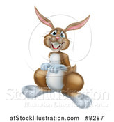Vector Illustration of a Happy Brown Bunny Rabbit by AtStockIllustration