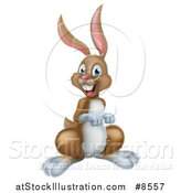 Vector Illustration of a Happy Brown Bunny Rabbit by AtStockIllustration