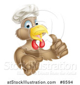 Vector Illustration of a Happy Brown Chef Chicken Giving a Thumb up by AtStockIllustration