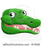 Vector Illustration of a Happy Crocodile Face Avatar by AtStockIllustration