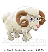 Vector Illustration of a Happy Cute Ram by AtStockIllustration