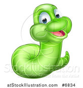Vector Illustration of a Happy Green Worm by AtStockIllustration