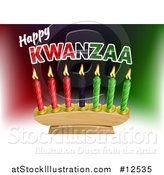 Vector Illustration of a Happy Kwanzaa Greeting and Candles by AtStockIllustration