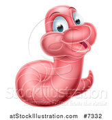 Vector Illustration of a Happy Pink Earth Worm by AtStockIllustration