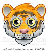 Vector Illustration of a Happy Tiger Face Avatar by AtStockIllustration