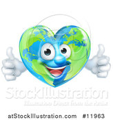 Vector Illustration of a Heart Character Giving Two Thumbs up by AtStockIllustration