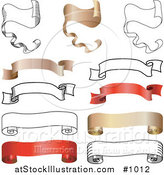 Vector Illustration of a Horizontal Scrolls and Banners Collection Version 3 by AtStockIllustration