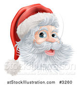 Vector Illustration of a Jolly Christmas Santa Face with a Hat by AtStockIllustration