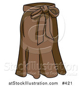 Vector Illustration of a Ladies Long Brown Skirt with a Bow Tie by AtStockIllustration