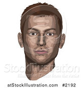 Vector Illustration of a Mans Face by AtStockIllustration