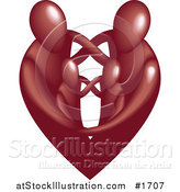 Vector Illustration of a Maroon Heart Family by AtStockIllustration