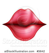 Vector Illustration of a Mouth with Puckered Red Lips by AtStockIllustration