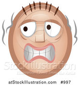 Vector Illustration of a Nervous Emoticon - Tan Version by AtStockIllustration