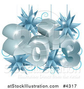 Vector Illustration of a New Year 2013 Suspended with Christmas Star Ornaments by AtStockIllustration