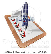 Vector Illustration of a Pen Completing a Survey by AtStockIllustration