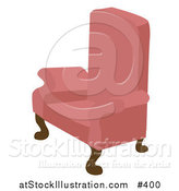 Vector Illustration of a Pink Chair with Wooden Legs by AtStockIllustration