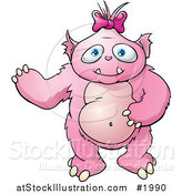 Vector Illustration of a Pink Female Monster by AtStockIllustration