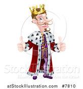 Vector Illustration of a Posh Snooty Caucasian King Giving Two Thumbs up by AtStockIllustration