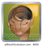 Vector Illustration of a Pretty African American Woman with Her Eyes Closed by AtStockIllustration