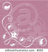 Vector Illustration of a Purple and White Floral Background by AtStockIllustration
