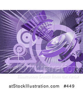 Vector Illustration of a Purple Internet Background with a Loud Speaker by AtStockIllustration