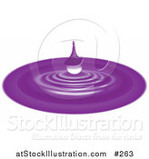 Vector Illustration of a Purple Waterdrop and Ripples by AtStockIllustration