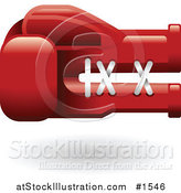 Vector Illustration of a Red Boxing Glove with White Laces, Balled in a Fist by AtStockIllustration